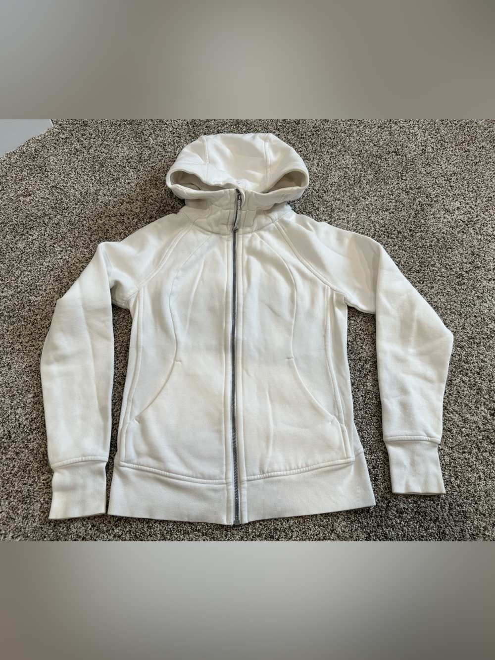 Lululemon Scuba Full Zip Hoodie White Ivory Size 6